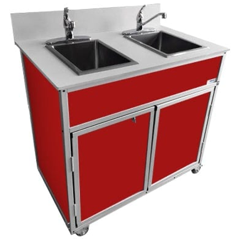 Monsam NS-002 NSF Certified Double 10" Basin Portable Sink 38" H
