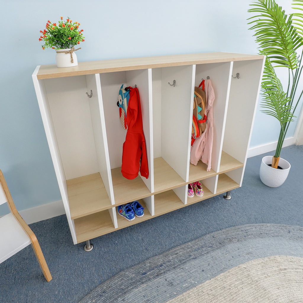 elevatED™ Five or Ten-Section Coat Locker with Individual Cubbies