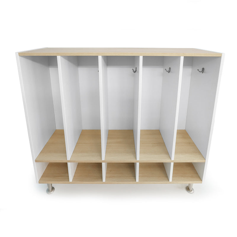 elevatED™ Five or Ten-Section Coat Locker with Individual Cubbies