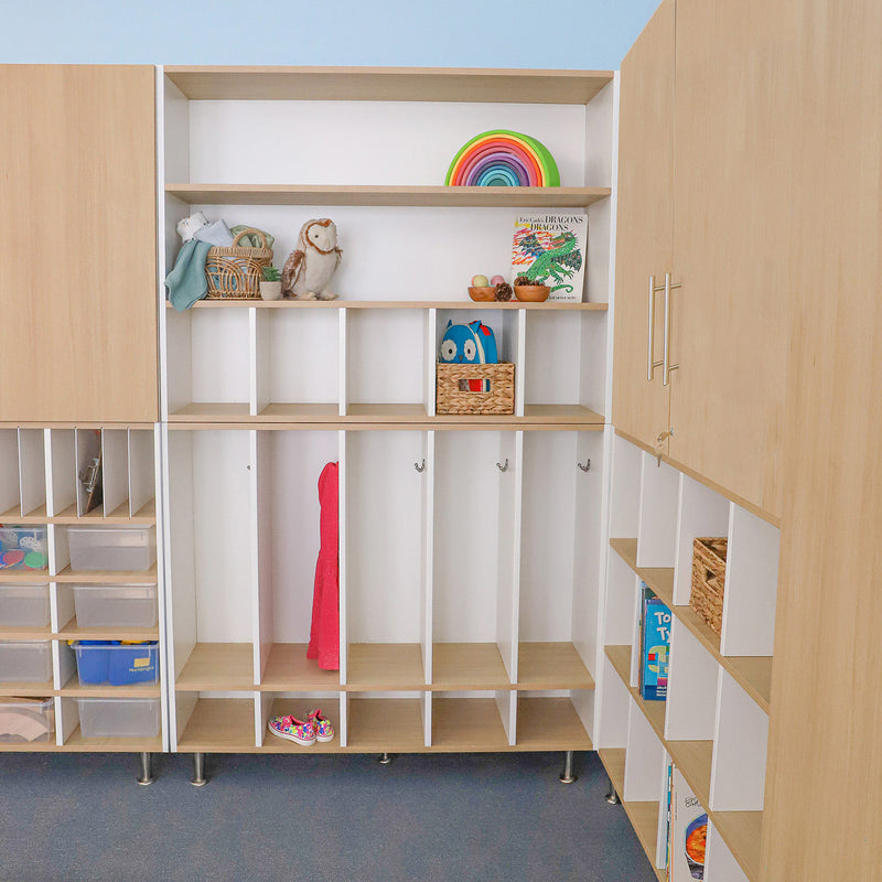 elevatED™ Five or Ten-Section Coat Locker with Individual Cubbies