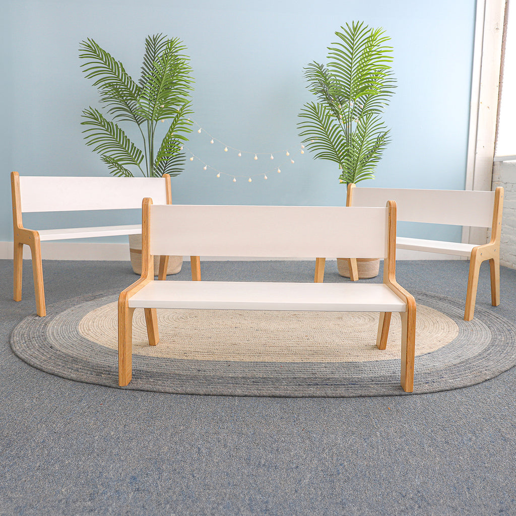 elevatED™ White Classroom Bench - 10", 12" or 14" Seat Height