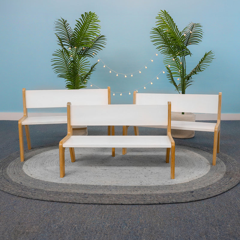 elevatED™ White Classroom Bench - 10", 12" or 14" Seat Height