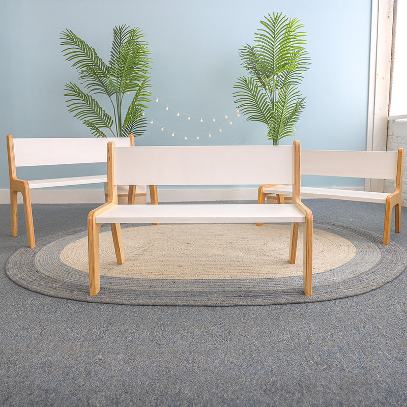 elevatED™ White Classroom Bench - 10", 12" or 14" Seat Height