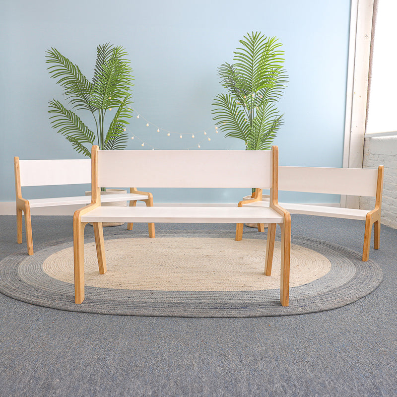 elevatED™ White Classroom Bench - 10", 12" or 14" Seat Height