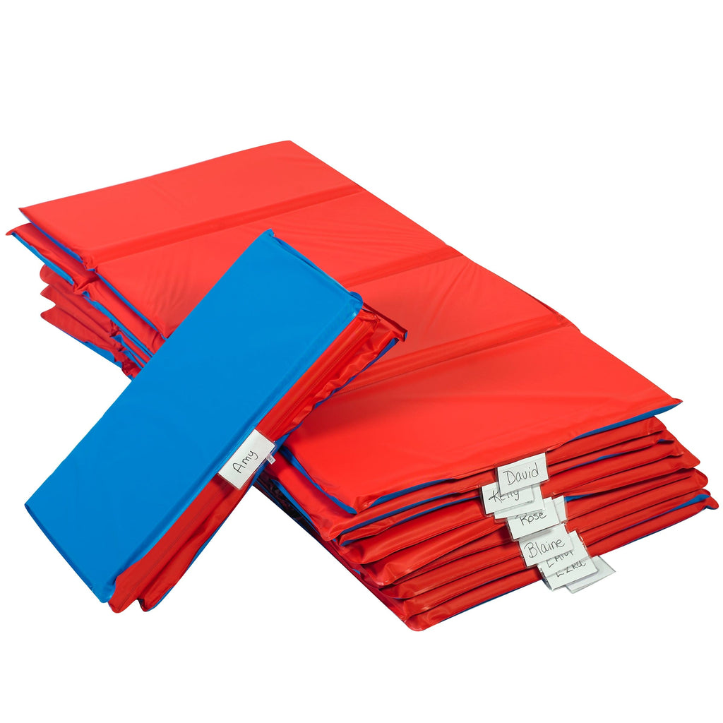 Angeles Mats 1" Infection Control Folding Rest Mat-10 Pack Red/Blue