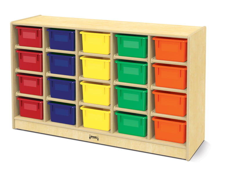 Jonti Craft 0421JC 20 Cubbie Tray Mobile Storage Unit-Clear, Multicolored or No Trays byJonti-Craft