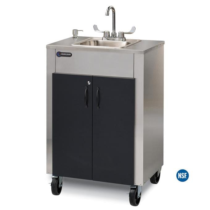 Ozark River Ozark River Elite LS1 Portable Hot Water Sink w/ Stainless Steel Top and Basin - Black/Black ESLSKK-SS-SS1N