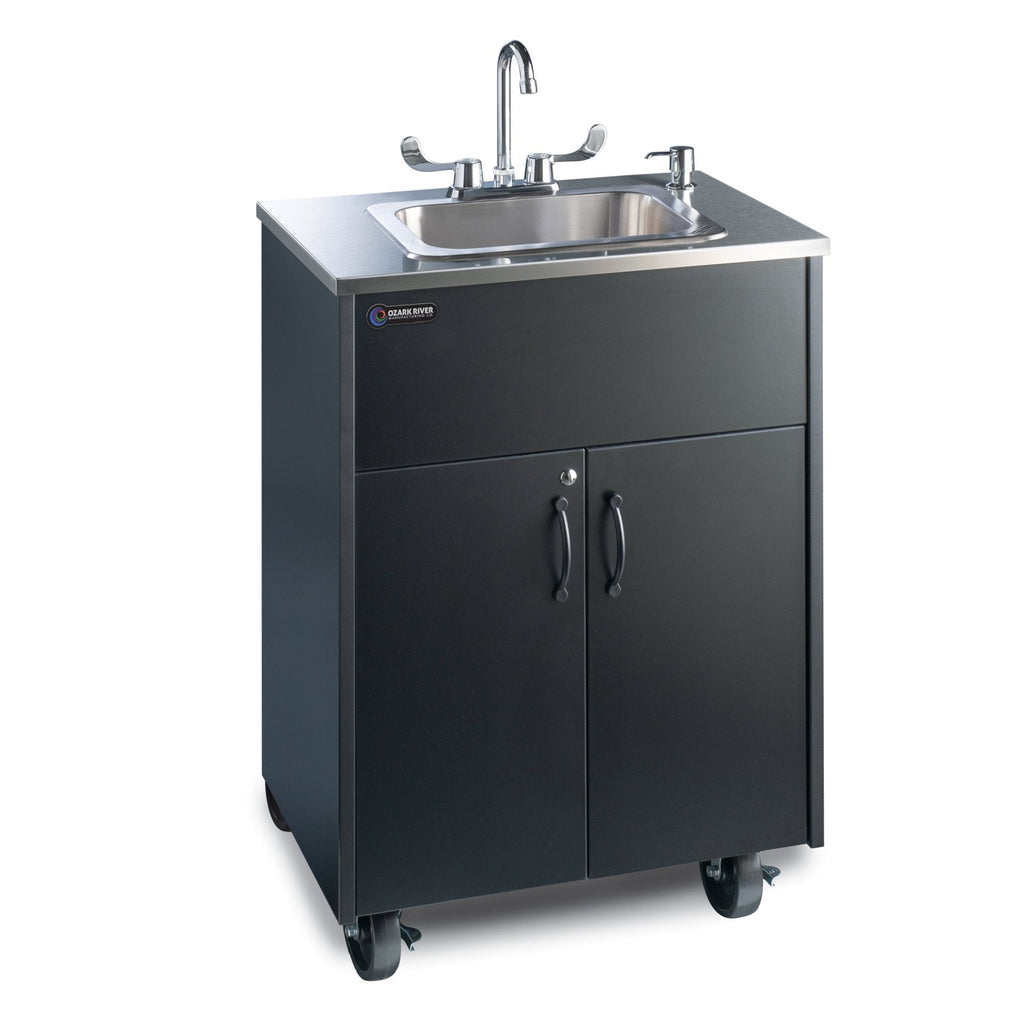 Ozark River Ozark River Premier Deep Basin Portable Sink 38" H - Black w/ Stainless Steel Top ADSTK-SS-SS1DN