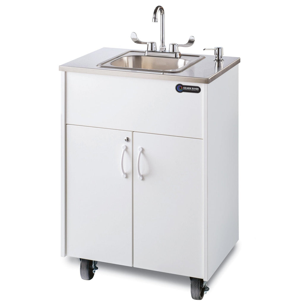 Ozark River Ozark River Premier Deep Basin Portable Sink 38" H - White w/ Stainless Steel Top ADSTW-SS-SS1DN