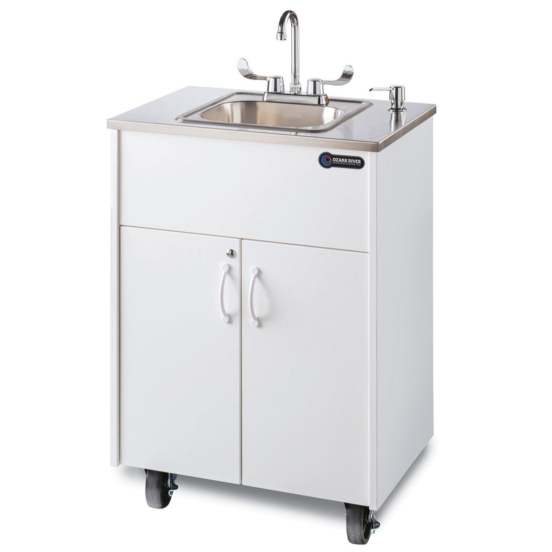 Ozark River Ozark River Premier Deep Basin Portable Sink 38" H - White w/ Stainless Steel Top  ADSTW-SS-SS1DN