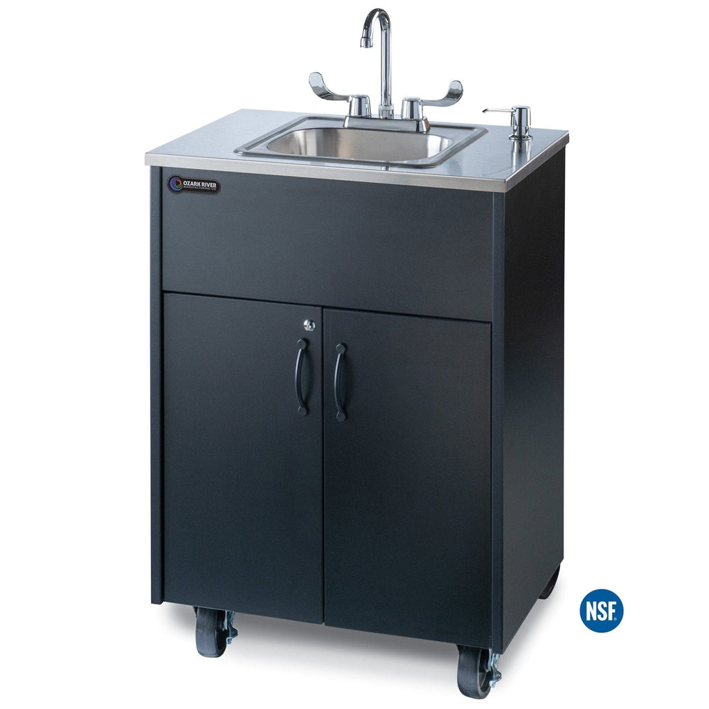 Ozark River Ozark River Premier Portable Hot Water Sink 38" H - Black w/ Stainless Steel Top and Basin ADSTK-SS-SS1N