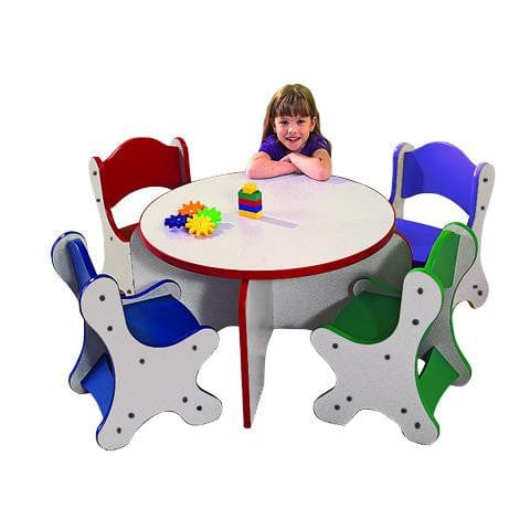 Playscapes 25RST220 FRIENDS TABLE & 4 CHAIRS, 1 EACH COLOR - RAINFOREST FINISH