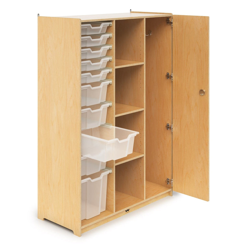 Whitney Brothers Cabinets & Storage Teachers Wardrobe With Trays and Locking Door