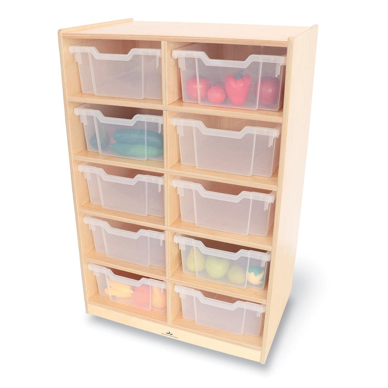 Whitney Brothers WB1671 10 Cubby Mobile Tray Storage Cabinet