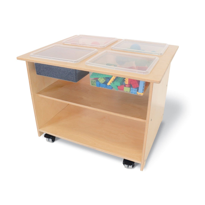 Whitney Brothers WB1775 Mobile Sensory Table With Trays and Lids