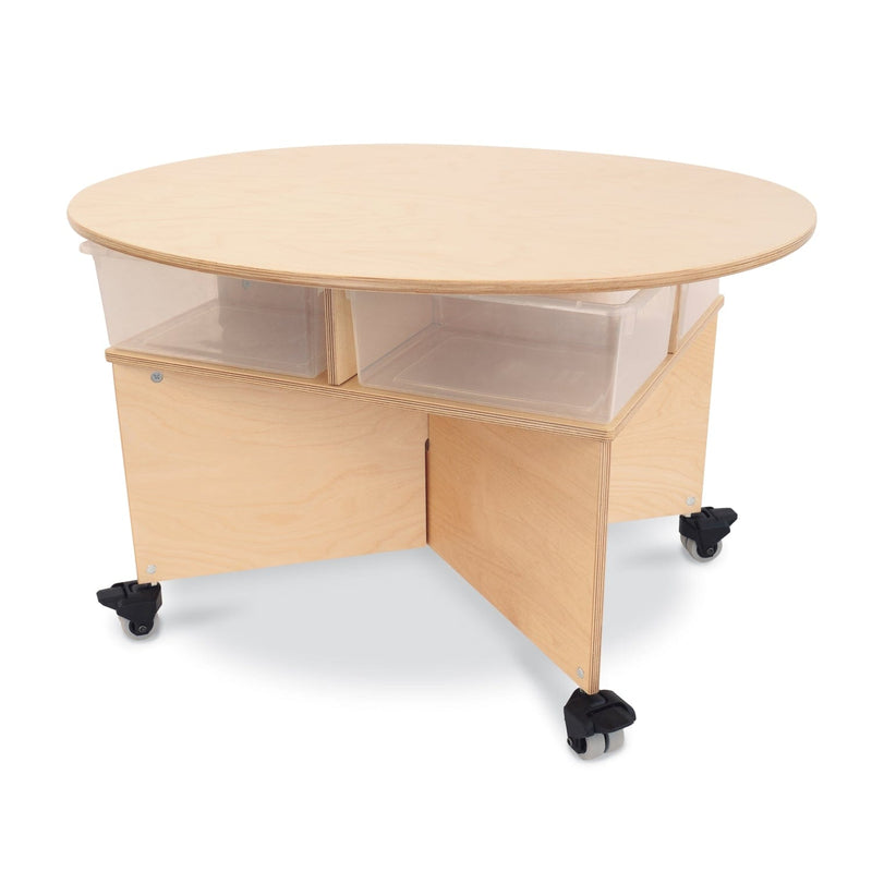 Whitney Brothers WB1816 Mobile Collaboration Table With Trays