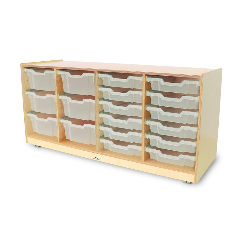 Whitney Brothers WB7004 Clear Tray Quad Column Storage Cabinet