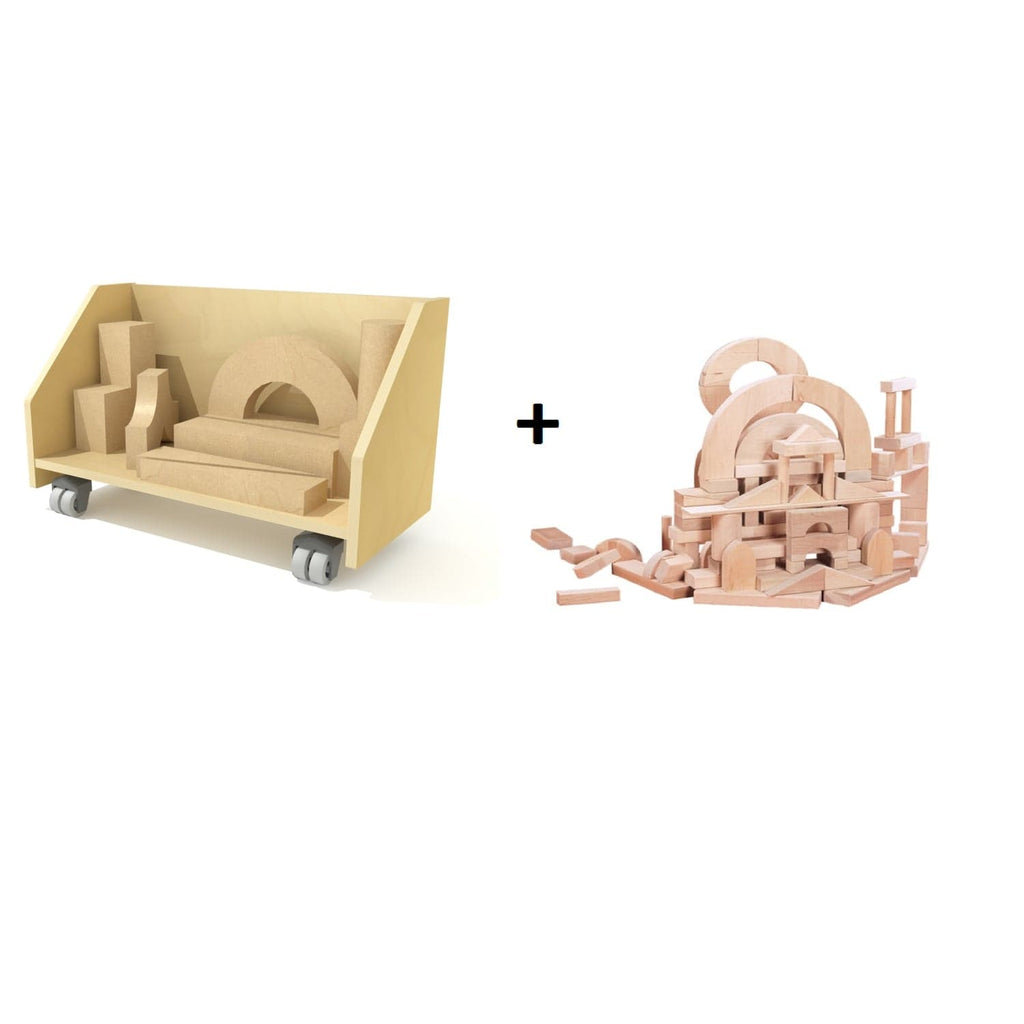 Whitney Brothers Wooden Blocks Block Cart And Building Block Set