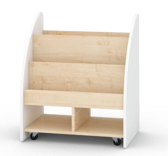 Mobile Bookcase w/White Sides by NOVUM