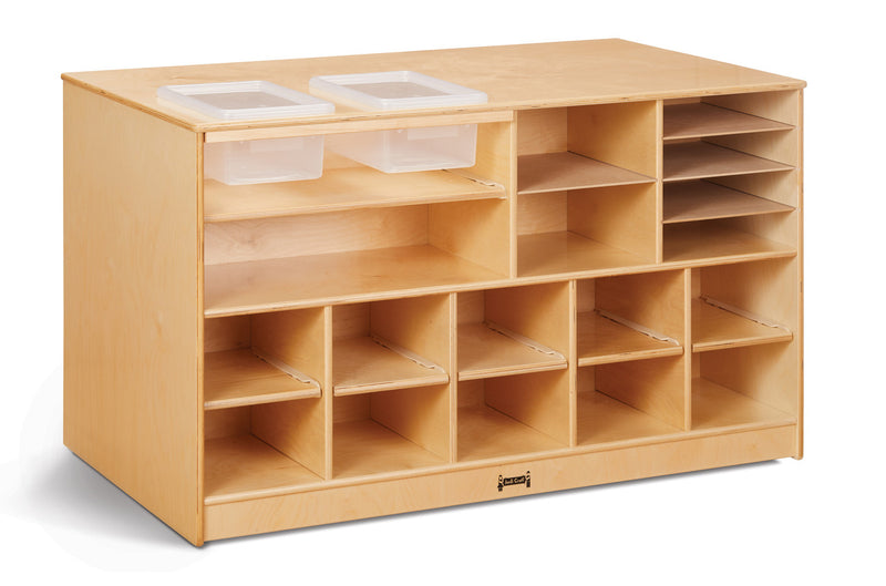 Mobile Twin Storage Island by Jonti-Craft® - Clear, Colored or No Trays