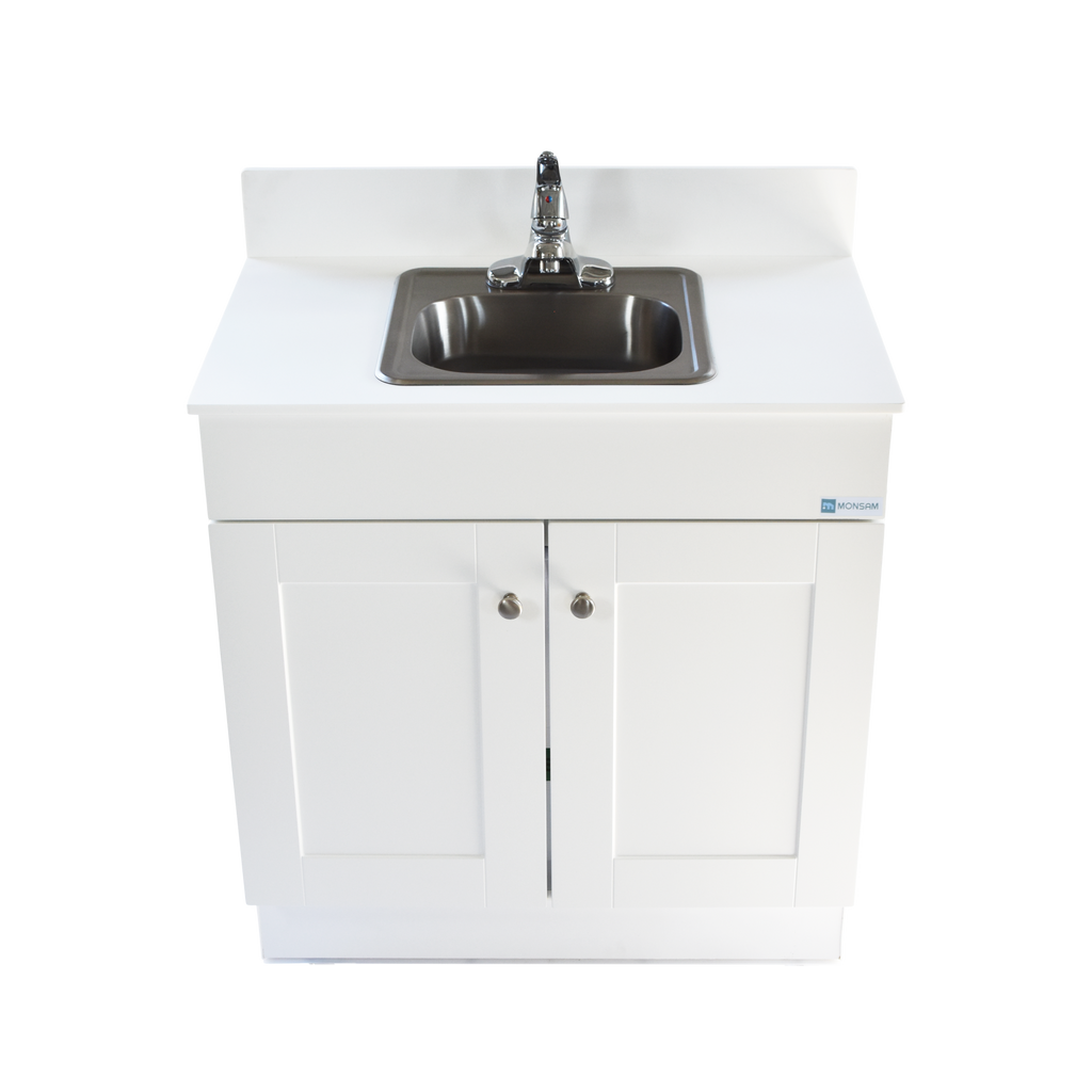 Monsam PSW-007M Portable Sink - White, Gray or Maple Cabinet 38" H