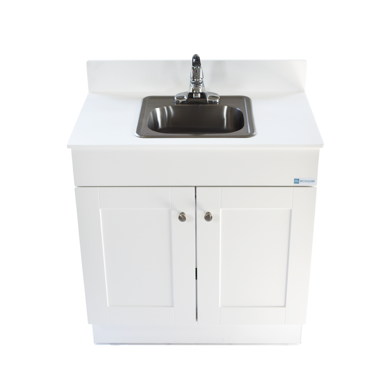 Monsam PSW-007M Portable Sink - White, Gray or Maple Cabinet 38" H