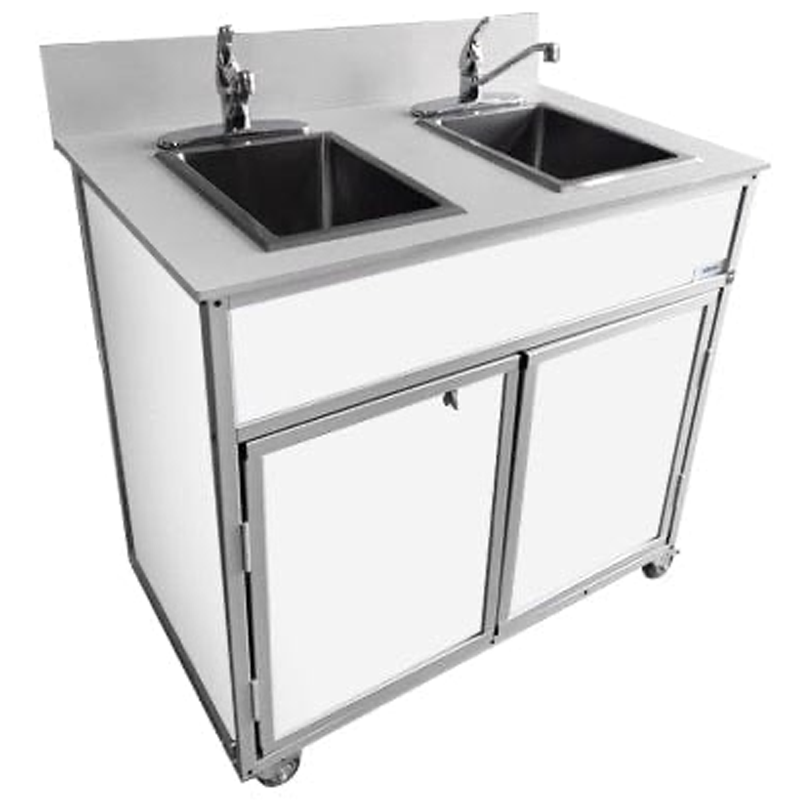 Monsam NS-002 NSF Certified Double 10" Basin Portable Sink 38" H