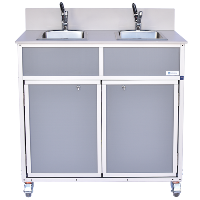 Monsam NS-002 NSF Certified Double 10" Basin Portable Sink 38" H