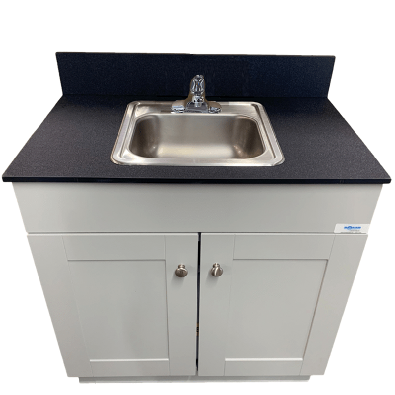 Monsam PSW-007M Portable Sink - White, Gray or Maple Cabinet 38" H