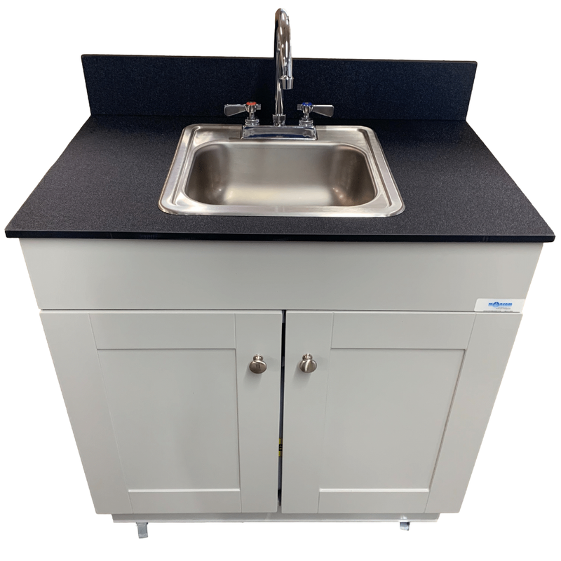 Monsam PSW-007M Portable Sink - White, Gray or Maple Cabinet 38" H