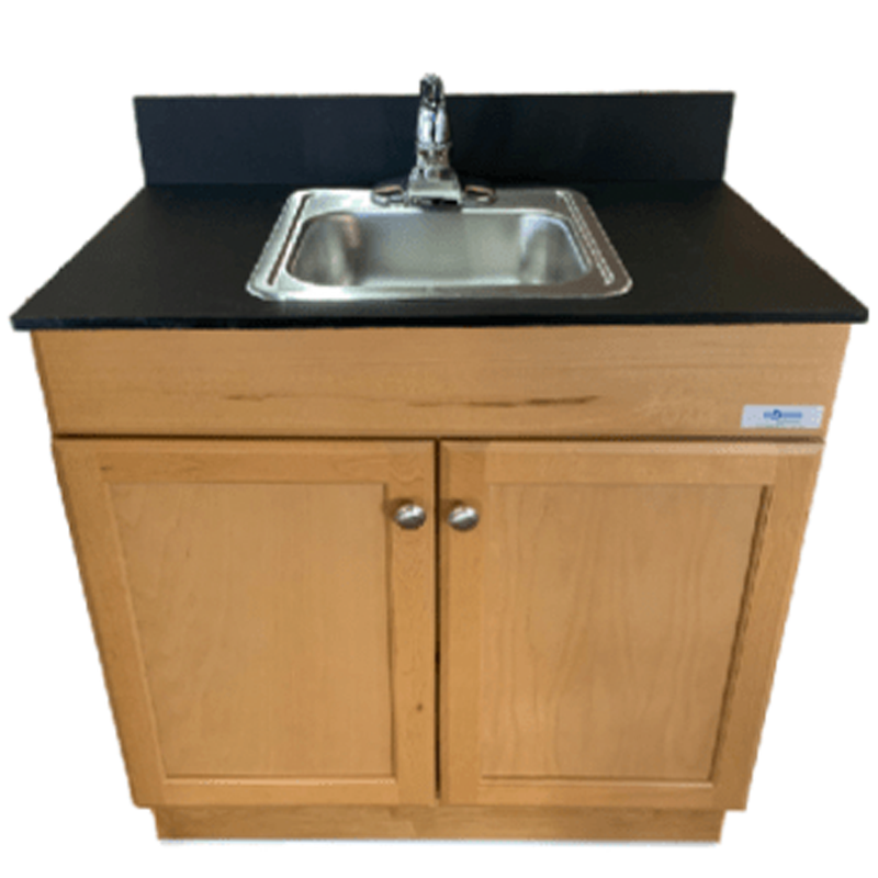 Monsam PSW-007M Portable Sink - White, Gray or Maple Cabinet 38" H