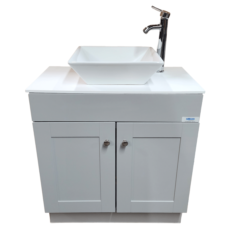 Monsam PSW-007M-SQ Portable Sink - White, Gray or Maple Cabinet 38" H