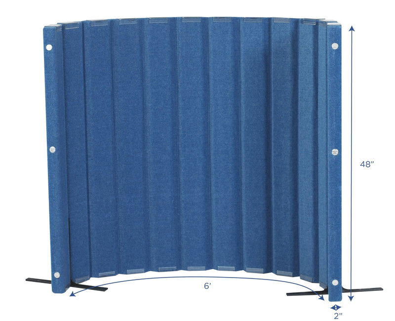 Angeles Room Dividers Blue Sound Sponge® Quiet Divider® 48"H by 6'L Wall