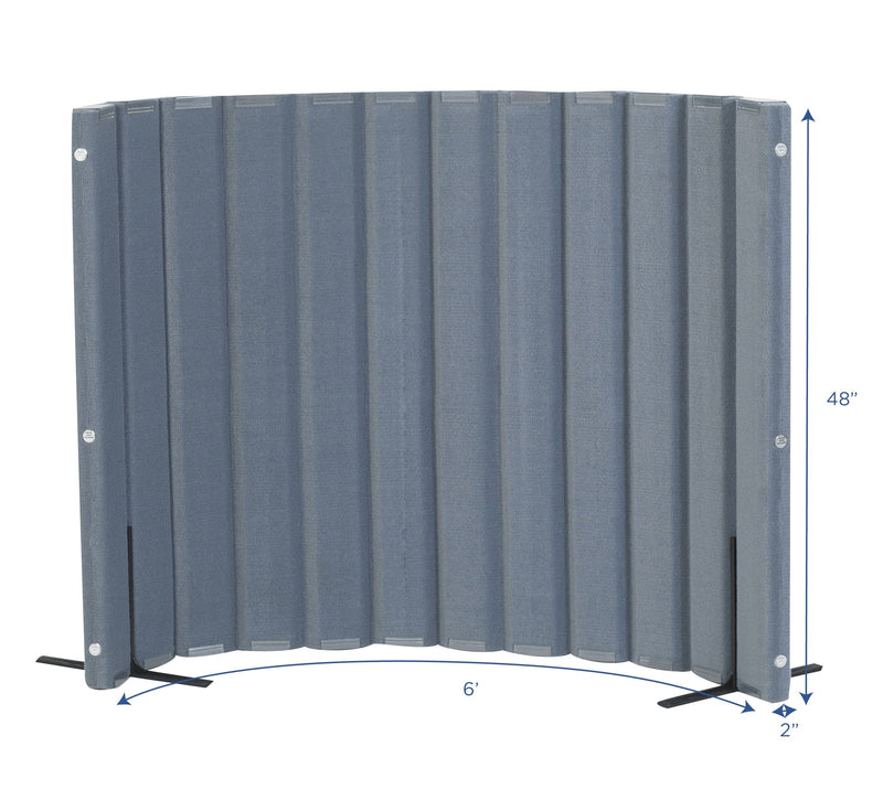 Angeles Room Dividers Slate Blue Sound Sponge® Quiet Divider® 48"H by 6'L Wall