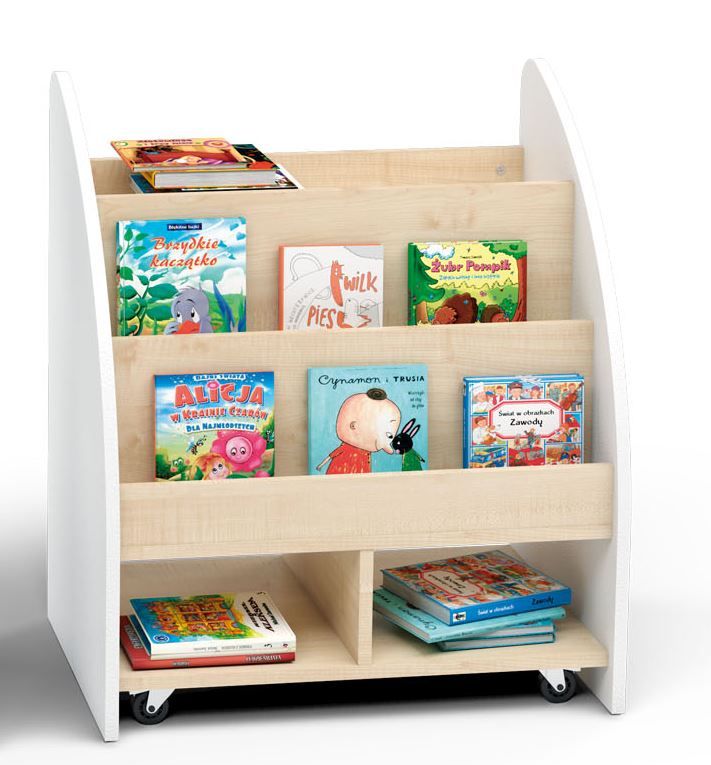 Mobile Bookcase w/White Sides by NOVUM