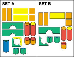 Children's Factory F Module Block Sets -Set A and B 35 Pieces