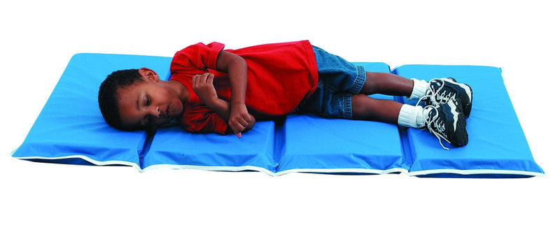 Children's Factory Mats 1" Tough Duty Folding Rest Mat – Blue 10 Pack