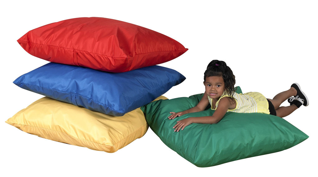 Children's Factory Pillows 27" Cozy Floor Pillows – Primary Set of 4