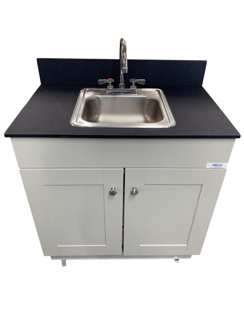 Monsam Adult Height Sinks Monsam PSW-007M Portable Sink - White, Gray or Maple Cabinet 38" H