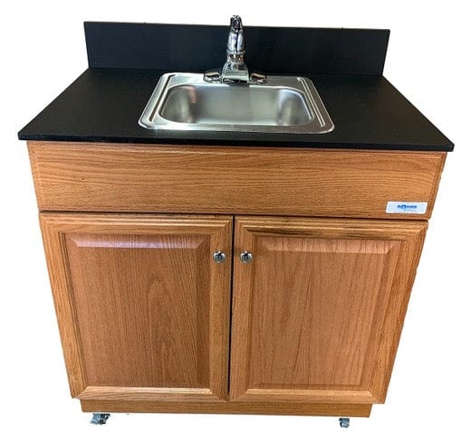 Monsam PSW-007M_M+B Monsam PSW-007M Portable Sink - White, Gray or Maple Cabinet 38" H