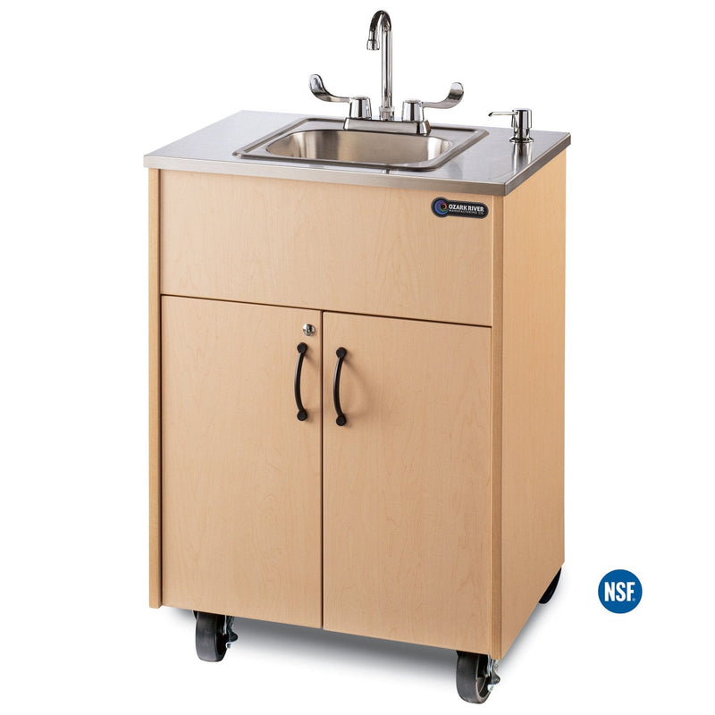 Ozark River ADSTM-SS-SS1N Ozark River Premier Portable Hot Water Sink 38" H - Maple w/ Stainless Steel Top and Basin  ADSTM-SS-SS1N