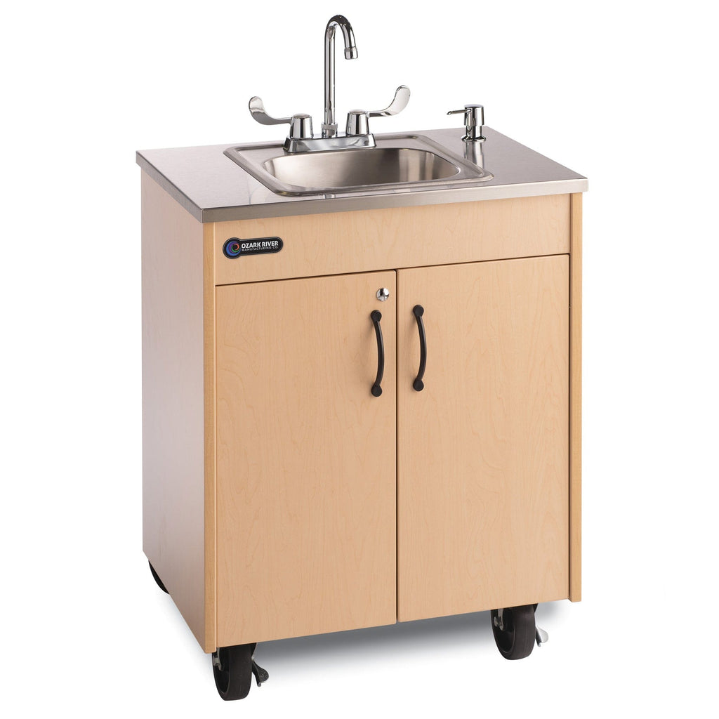 Ozark River Child Height Sinks Stainless Steel Counter and Basin Ozark River Lil' Premier Portable Child Height Sink-Maple with Stainless Steel Basin and Top