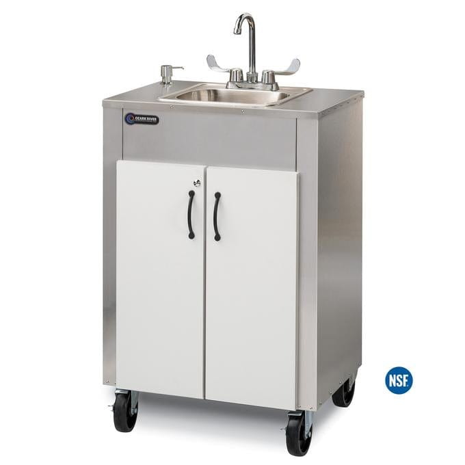 Ozark River Ozark River Elite LS1 Portable Hot Water Sink w/ Stainless Steel Top and Basin - White/White ESLSWW-SS-SS1N