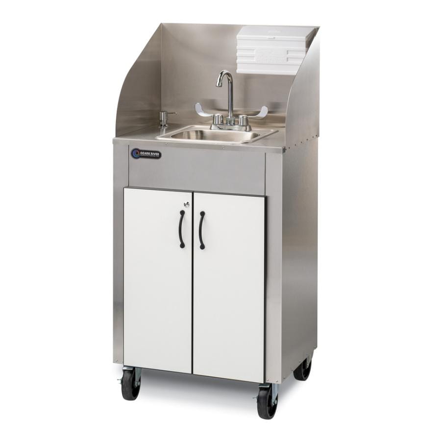 Ozark River Ozark River Elite Pro 1 Portable Hot Water Sink w/ Stainless Steel Top and Basin - White/Black ESPRWK-SS-SS1N