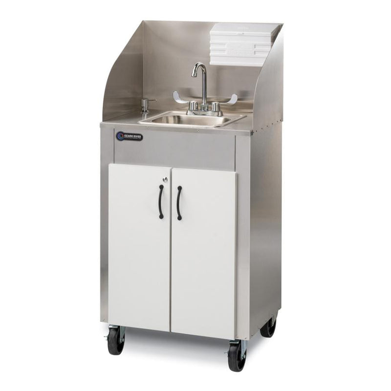 Ozark River Ozark River Elite Pro 1 Portable Hot Water Sink w/ Stainless Steel Top and Basin - White/White  ESPRWW-SS-SS1N