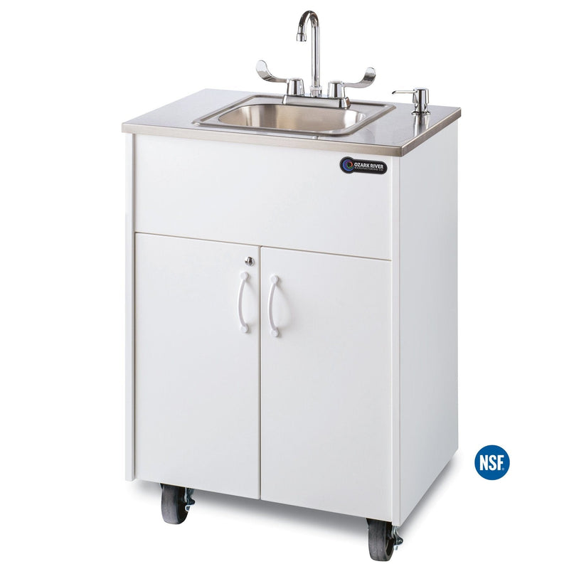 Ozark River Ozark River Premier Portable Hot Water Sink 38" H - White w/ Stainless Steel Top and Basin ADSTW-SS-SS1N