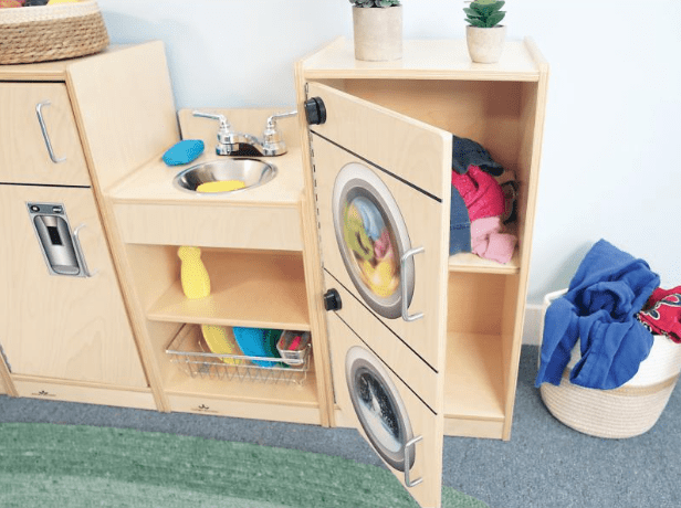 Whitney Brothers Let's Play Toddler Washer & Dryer - White or Natural