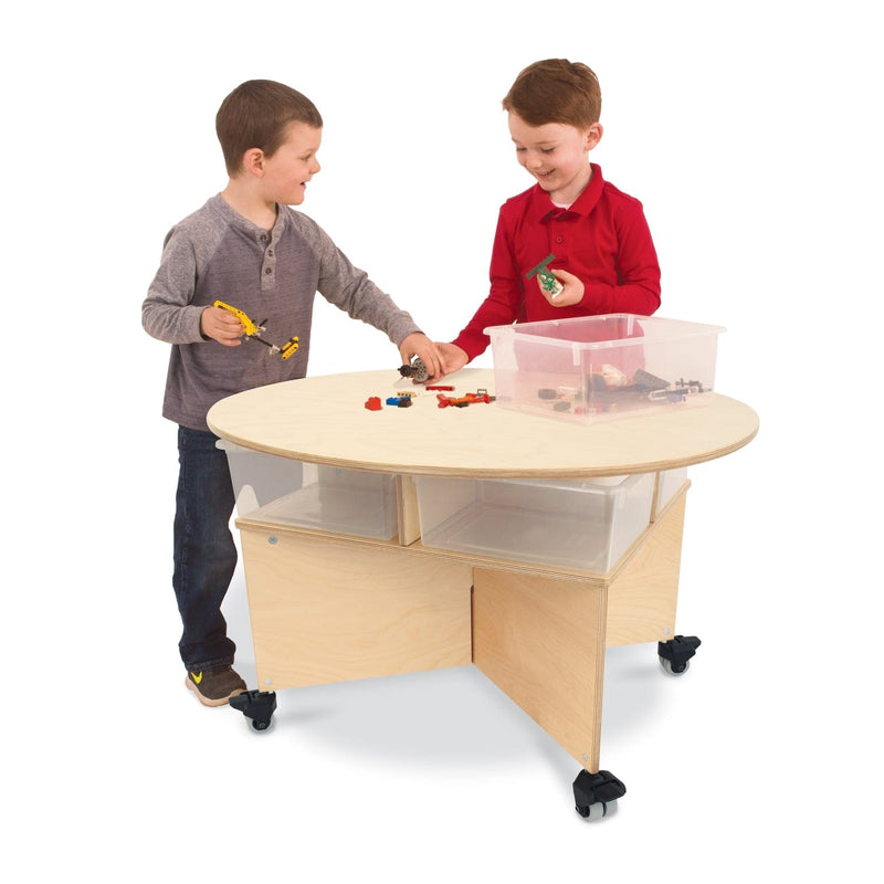 Whitney Brothers WB1816 Mobile Collaboration Table With Trays