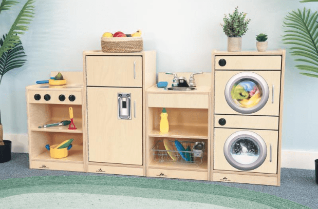 Whitney Brothers Let's Play Toddler Washer & Dryer - White or Natural